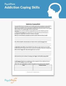 Addiction Coping Skills Worksheet