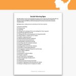 Suicide Warning Signs Worksheet